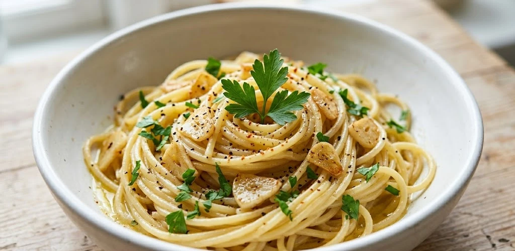 Receta de espaguetis al ajillo fáciles y rápidos