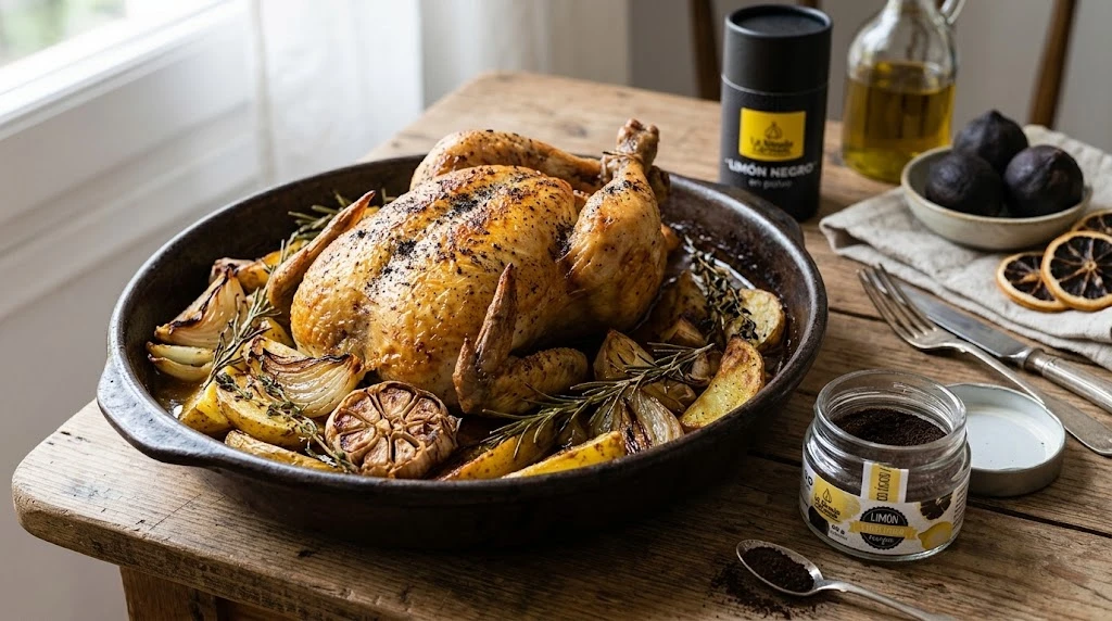 Receta de Pollo Asado con Limón Negro